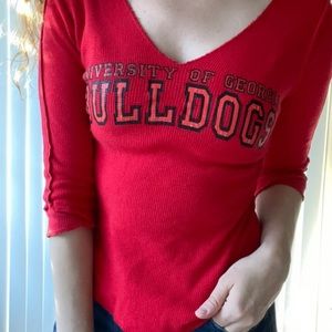 UGA Bullgogs womens waffle shirt